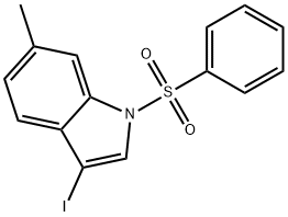 1-(benzenesulfonyl)-3-iodo-6-methyl-1H-indole Struktur