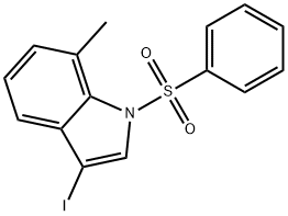 1-(benzenesulfonyl)-3-iodo-7-methyl-1H-indole Struktur