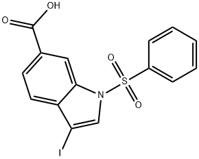 1-(benzenesulfonyl)-3-iodo-1H-indole-6-carboxylic acid Struktur