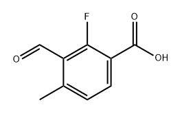 2-Fluoro-3-formyl-4-methylbenzoic acid Struktur