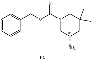 Benzyl (S)-5-amino-3,3-dimethylpiperidine-1-carboxylate hydrochloride Struktur