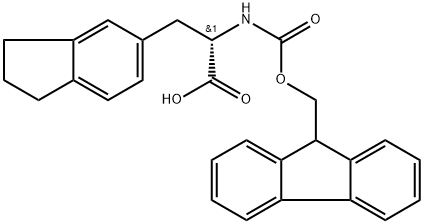 1H-Indene-5-propanoic acid, α-[[(9H-fluoren-9-ylmethoxy)carbonyl]amino]-2,3-dihydro-, (αS)- Struktur