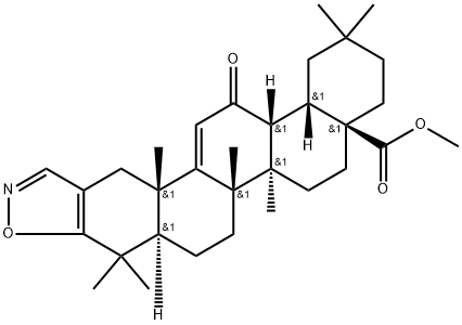 (4aS,6aR,6bS,13aS,15aR,15bR)-Methyl 2,2,6a,6b,9,9,13a-heptaMethyl-15-oxo-1,2,3,4,4a,5,6,6a,6b,7,8,8a,9,13,13a,15,15a,15b-octadecahydropiceno[2,3-d]isoxazole-4a-carboxylate Struktur