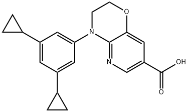 4-(3,5-dicyclopropylphenyl)-3,4-dihydro-2H-pyrido[3,2-b][1,4]oxazine-7-carboxylicacid Structure