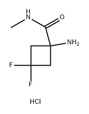 1-amino-3,3-difluoro-N-methyl-cyclobutanecarboxamide hydrochloride Struktur