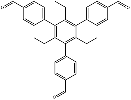 5'-(4-formylphenyl)-2',4',6'-triethyl-[1,1': 3',1''-triphenyl] -4,4''-di formaldehyde Struktur