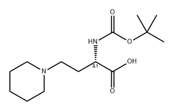 (αS)-α-[[(1,1-Dimethylethoxy)carbonyl]amino]-1-piperidinebutanoic acid Struktur