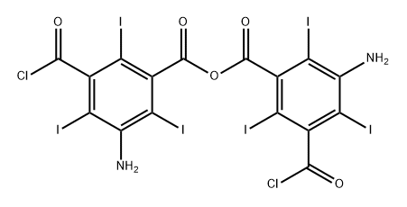 Benzoic acid, 3-amino-5-(chlorocarbonyl)-2,4,6-triiodo-, anhydride with 3-amino-5-(chlorocarbonyl)-2,4,6-triiodobenzoic acid Struktur