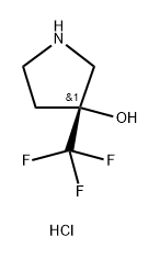 3-Pyrrolidinol, 3-(trifluoromethyl)-, hydrochloride (1:1), (3R)- Struktur