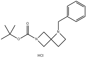 Tert-butyl 1-benzyl-1,6-diazaspiro[3.3]heptane-6-carboxylate hcl Struktur