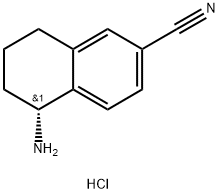 2-Naphthalenecarbonitrile, 5-amino-5,6,7,8-tetrahydro-, hydrochloride (1:1), (5R)- Struktur