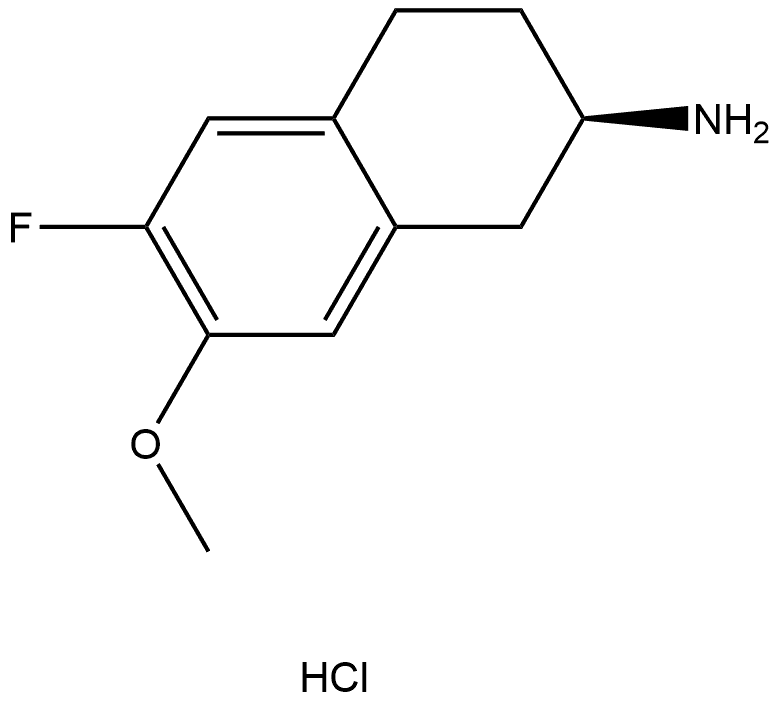 (R)-6-fluoro-7-methoxy-1,2,3,4-tetrahydronaphthalen-2-amine hydrochloride Struktur