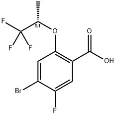 (S)-4-Bromo-5-fluoro-2-((1,1,1-trifluoropropan-2-yl)oxy)benzoic acid Struktur