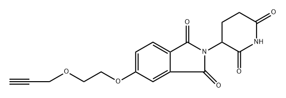 2-(2,6-dioxopiperidin-3-yl)-5-(2-(prop-2-yn-1-yloxy)ethoxy)isoindoline-1,3-dione Struktur