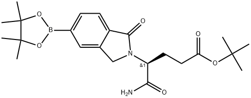 tert-butyl (S)-5-amino-5-oxo-4-(1-oxo-5-(4,4,5,5-tetramethyl-1,3,2-dioxaborolan-2-yl)isoindolin-2-yl)pentanoate Struktur