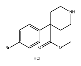 4-Piperidinecarboxylic acid, 4-(4-bromophenyl)-, methyl ester, hydrochloride (1:1) Struktur