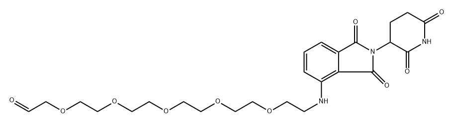 Pomalidomide-NH-PEG5-CH2CHO Struktur