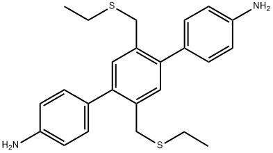 2',5'-bis((ethylthio)methyl)-[1,1':4',1''-terphenyl]-4,4''-diamine Struktur