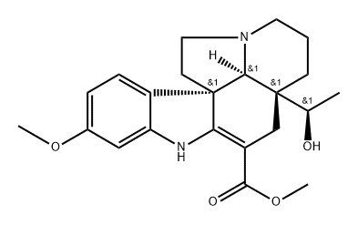 (5α,12β,19α,20R)-2,3-Didehydro-20-hydroxy-16-methoxyaspidospermidine-3-carboxylic acid methyl ester Struktur