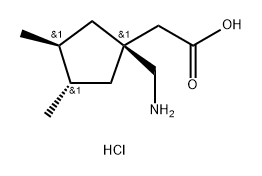 Cyclopentaneacetic acid, 1-(aminomethyl)-3,4-dimethyl-, hydrochloride (1:1), (3S,4S)- Struktur