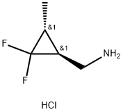 Cyclopropanemethanamine, 2,2-difluoro-3-methyl-, hydrochloride (1:1), (1R,3S)-rel- Struktur