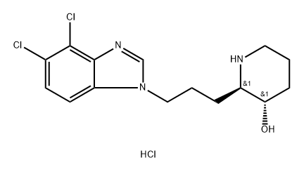 3-Piperidinol, 2-[3-(4,5-dichloro-1H-benzimidazol-1-yl)propyl]-, hydrochloride (1:2), (2R,3S)- Struktur