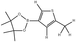 4,4,5,5-tetramethyl-2-(5-(methyl-d3)thiophen-3-yl-2,4-d2)-1,3,2-dioxaborolane Struktur