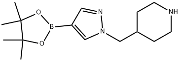 4-{[4-(4,4,5,5-tetramethyl-1,3,2-dioxaborolan-2-yl)-1H-pyrazol-1-yl]methyl}piperidine Struktur