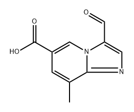 3-formyl-8-methylimidazo[1,2-a]pyridine-6-carboxylic acid Struktur