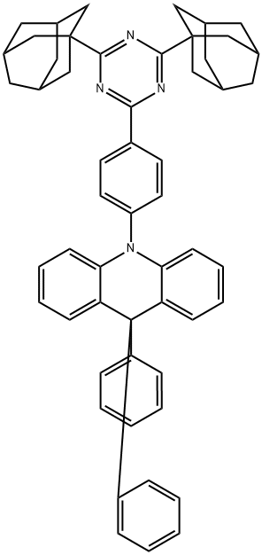 10-[4-[4,6-Di(adamantan-1-yl)-1,3,5-triazin-2-yl]phenyl]-9,9-diphenyl-9,10-dihydroacridine Struktur