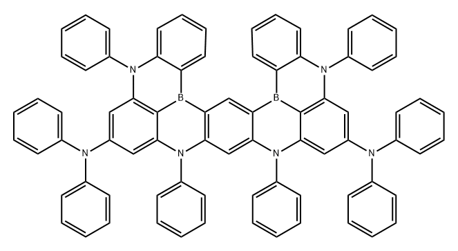 5H,9H,11H,15H-[1,4]Benzazaborino[2,3,4-kl][1,4]benzazaborino[4',3',2':4,5][1,4]benzazaborino[3,2-b]phenazaborine-7,13-diamine, N7,N7,N13,N13,5,9,11,15-octaphenyl- Struktur