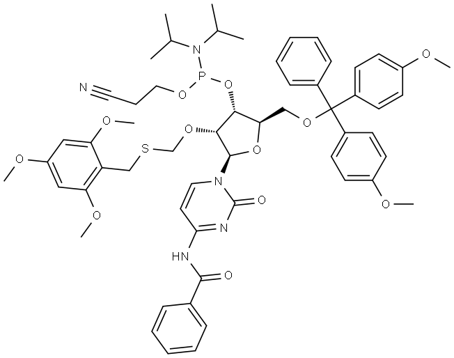 2'-TMBTM-C(Bz)-CE-Phosphoramidite Struktur