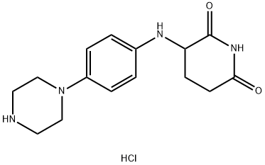 2,6-Piperidinedione, 3-[[4-(1-piperazinyl)phenyl]amino]-, hydrochloride (1:1) Struktur