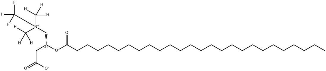 1-Propanaminium, 3-carboxy-N,N,N-tri(methyl-d3)-2-[(1-oxohexacosyl)oxy]-, inner salt, (2R)- Struktur