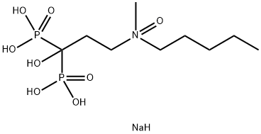 Phosphonic acid, P,P'-[1-hydroxy-3-(methyloxidopentylamino)propylidene]bis-, sodium salt (1:1) Struktur