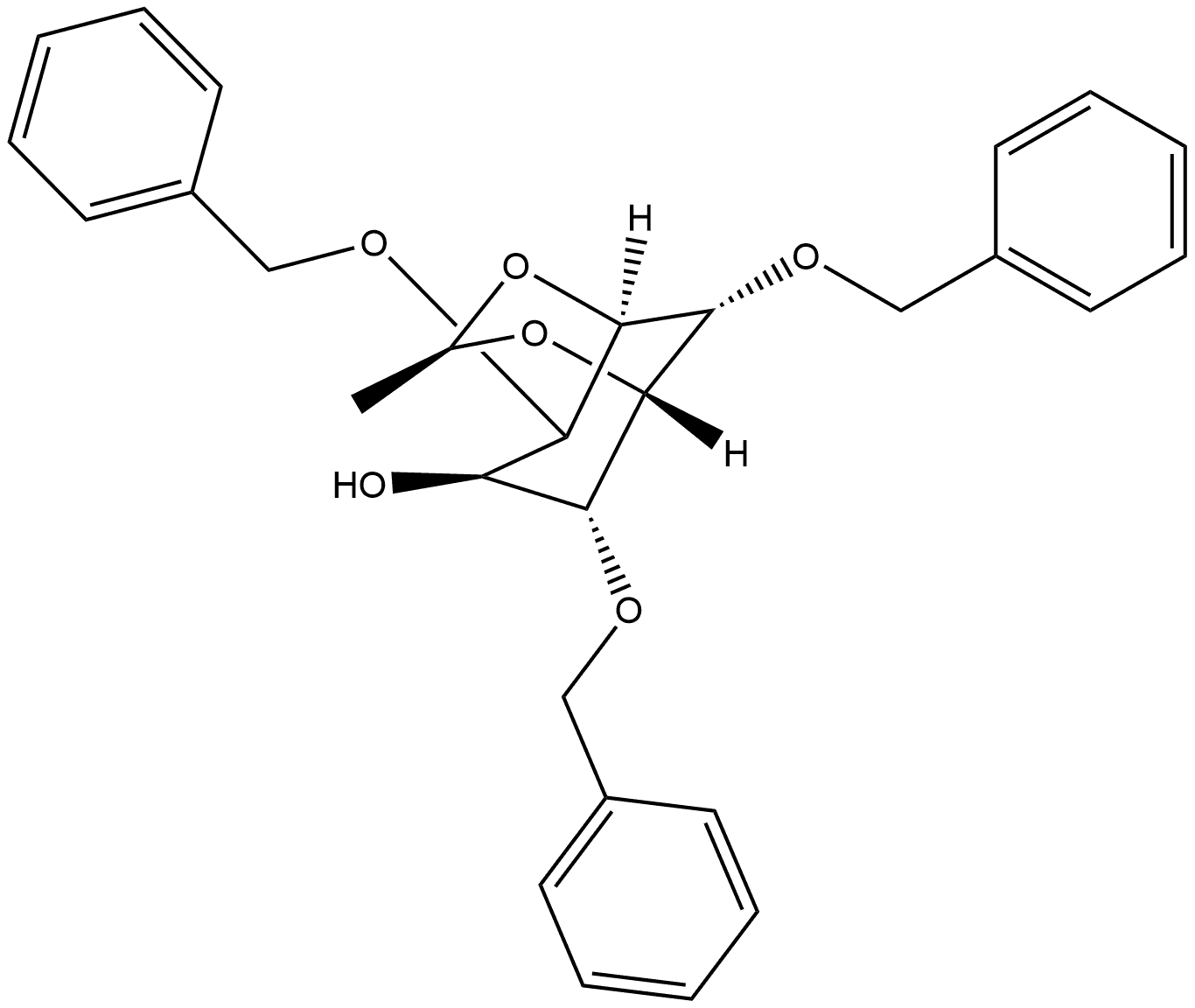 myo-Inositol, 1,5-O-ethylidene-2,4,6-tris-O-(phenylmethyl)-, stereoisomer Struktur