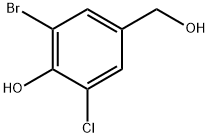 2-bromo-6-chloro-4-(hydroxymethyl)phenol Struktur