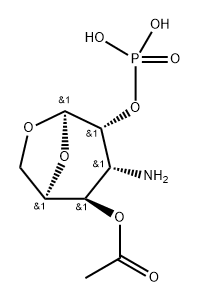 .beta.-D-Gulopyranose, 3-amino-1,6-anhydro-3-deoxy-, 4-acetate 2-(dihydrogen phosphate) Struktur