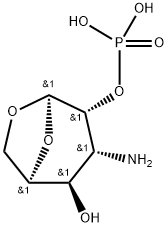 .beta.-D-Gulopyranose, 3-amino-1,6-anhydro-3-deoxy-, 2-(dihydrogen phosphate) Struktur