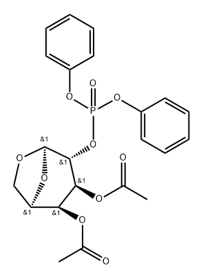 .beta.-D-Galactopyranose, 1,6-anhydro-, 3,4-diacetate 2-(diphenyl phosphate) Struktur