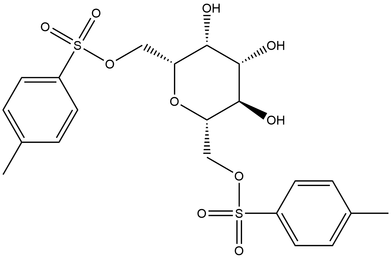 L-glycero-L-galacto-Heptitol, 2,6-anhydro-, 1,7-bis(4-methylbenzenesulfonate) Struktur