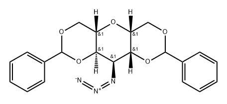 L-glycero-L-gluco-Heptitol, 2,6-anhydro-4-azido-4-deoxy-1,3:5,7-bis-O-(phenylmethylene)- Struktur