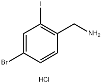 Benzenemethanamine, 4-bromo-2-iodo-, hydrochloride (1:1) Struktur