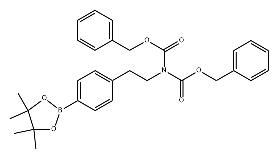 Imidodicarbonic acid, 2-[2-[4-(4,4,5,5-tetramethyl-1,3,2-dioxaborolan-2-yl)phenyl]ethyl]-, 1,3-bis(phenylmethyl) ester Struktur