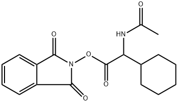 Cyclohexaneacetic acid, α-(acetylamino)-, 1,3-dihydro-1,3-dioxo-2H-isoindol-2-yl ester Struktur