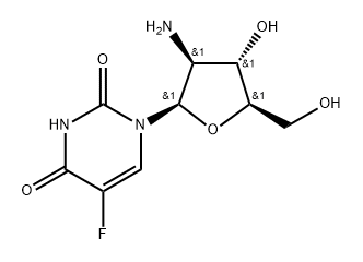 2'-Amino-2'-deoxy-5-fluoro-arabinouridine Struktur