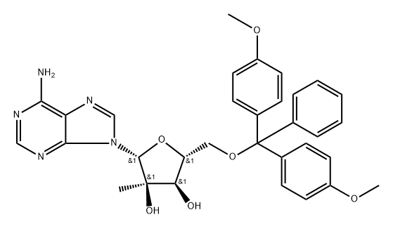 5'-O-(4,4'-Dimethoxytrityl)-2'-beta-C-methyladenosine Struktur