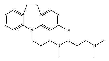 N-[3-(3-chloro-10,11-dihydro-5H-dibenzo[b,f]azepin-5-yl)propyl]-N,N'',N''-trimethylpropane-1,3-diamine Struktur