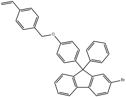 2-Bromo-9-[4-[(4-ethenylphenyl)methoxy]phenyl]-9-phenyl-9H-fluorene Struktur