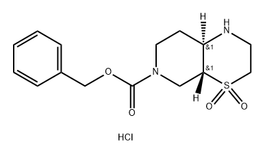 6H-Pyrido[3,4-b][1,4]thiazine-6-carboxylic acid, octahydro-, phenylmethyl ester, 4,4-dioxide, hydrochloride (1:1), (4aR,8aR)- Struktur